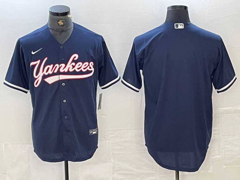 Mens New York Yankees Blank Navy Blue 2024 Cool Base Stitched Jersey